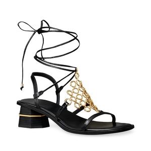 ISO Tory Burch Multi Logo Ankle Tie Sandal